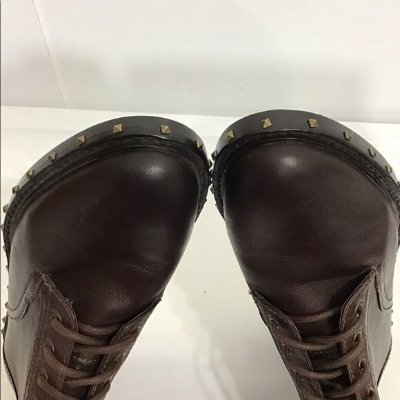 Vince Camuto Brown Leather Talorini Combat Boots Size 39(9) Excellent Condition - Picture 7 of 8